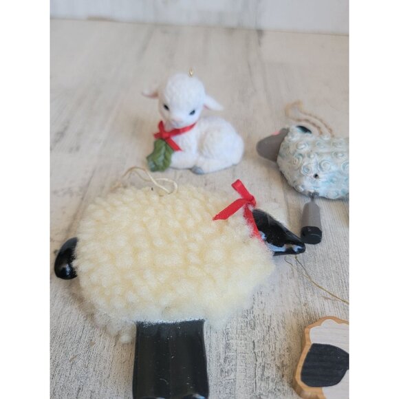 Variety sheep lamb ornament Xmas set Farm decor - Picture 5 of 8